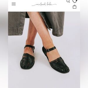 Free people Black Leather Sandals